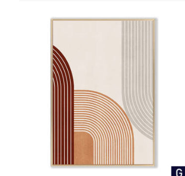 Abstract Geometric Lines On Bohemian Poster Canvas Painting