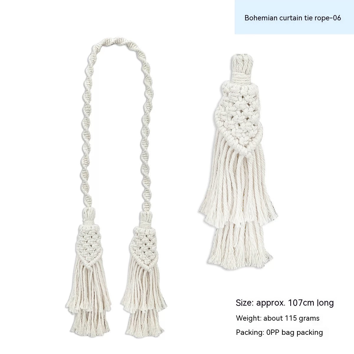 Decorative Bohemian Curtain Rope Tied Bandage
