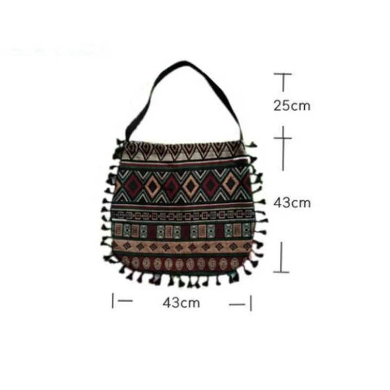 New Vintage Bohemian Fringe Shoulder Bag Women Tassel Boho Hippie Gypsy Fringed
