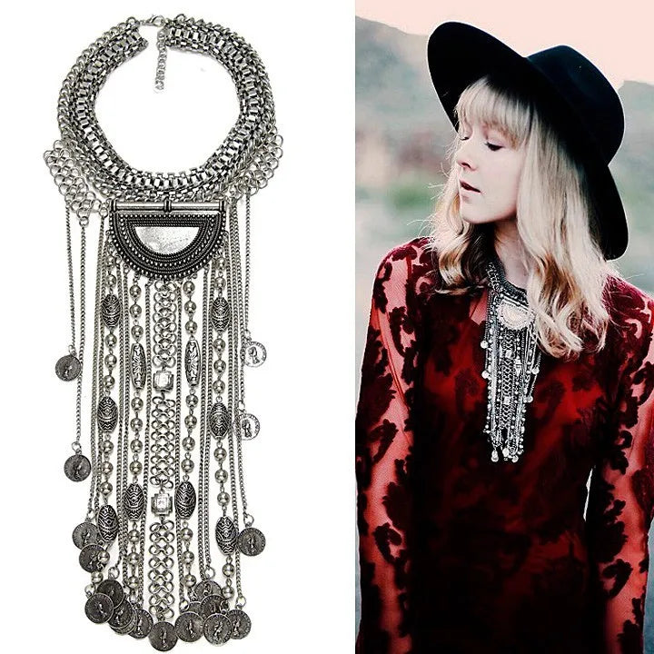 Bohemian Vintage Choker Necklace Women Large Collar Necklaces