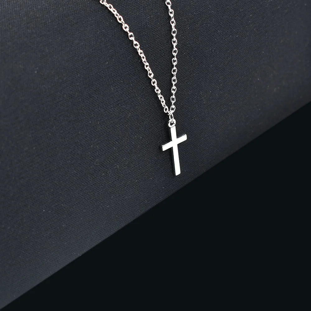 Simple Cross Pendants Necklaces Women Silver Color Chain Choker Necklace Female Bohemian Metal Jewelry bijoux collares