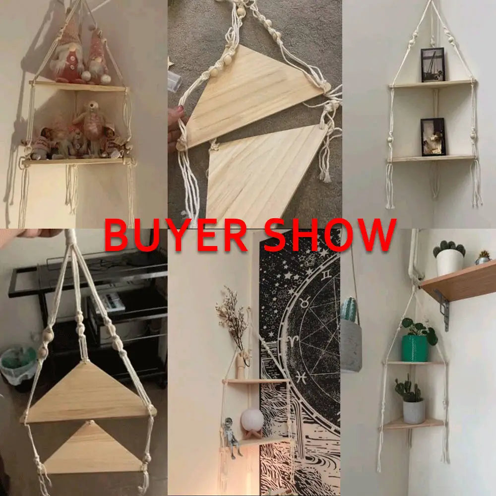 Wall Corner Shelf Macrame Triangle Shelves Wall Decor Bohemian Home Decor