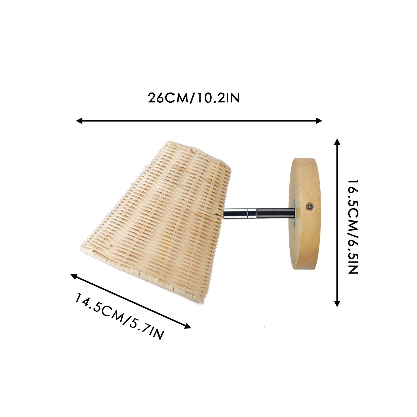 Rattan Wall Sconces Rustic Decorative Wall Light Handmade Bohemian Wall Mount