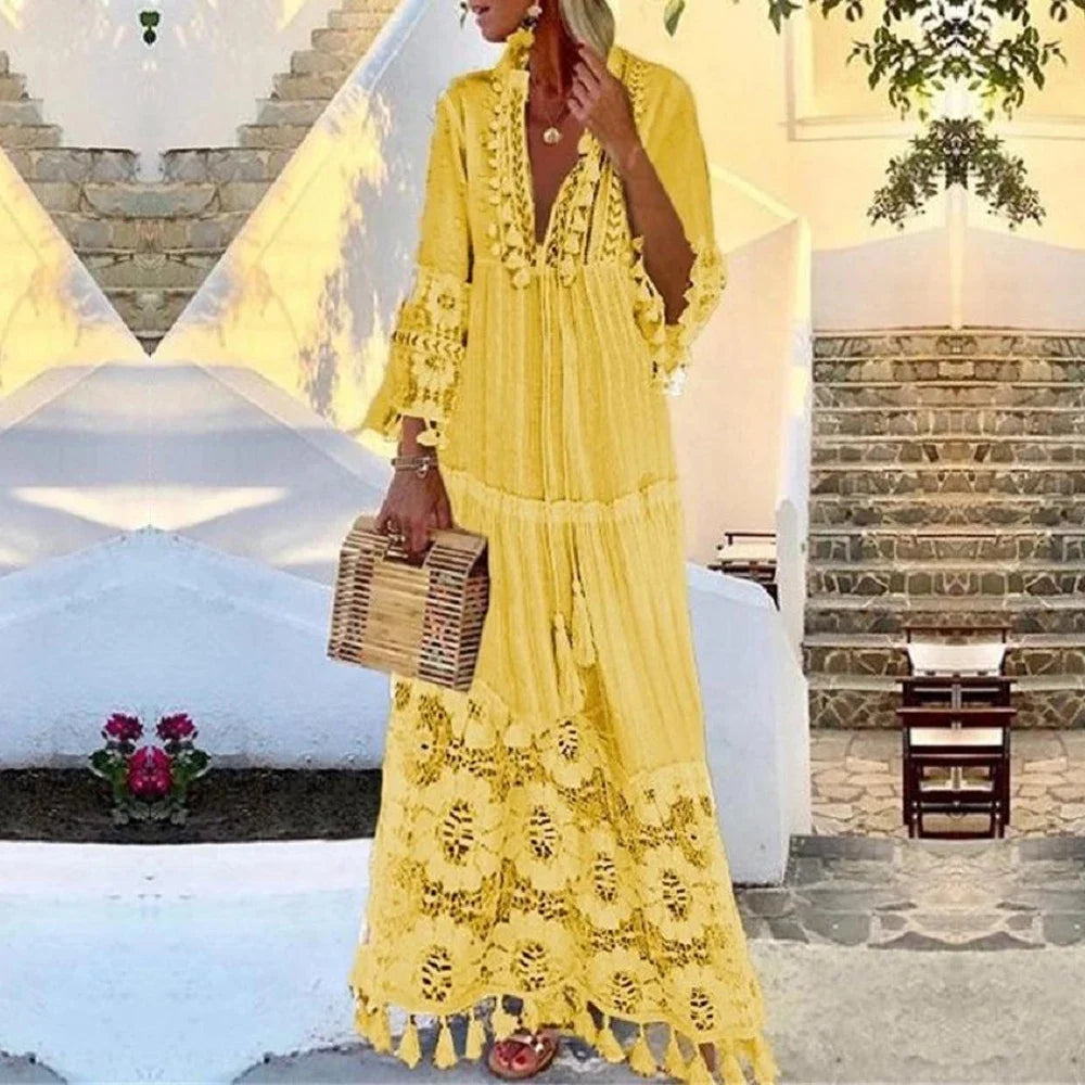 Tassel Sexy Boho Long Dress Women