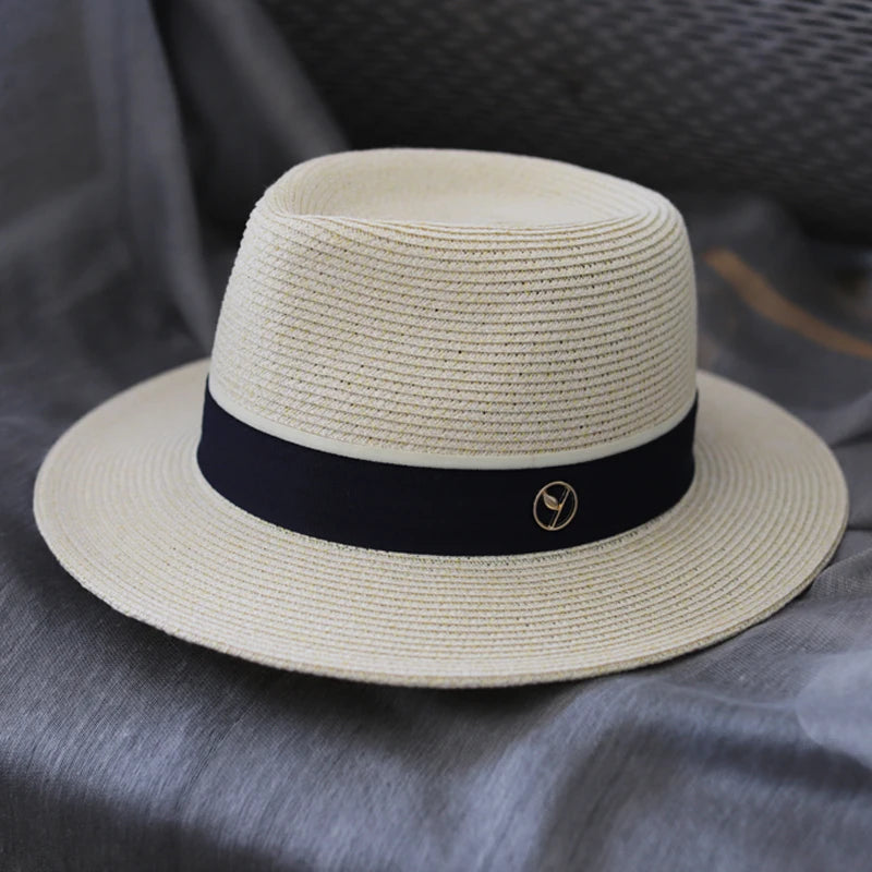 Designer Soft Shaped Straw Hat Summer Women/Men Wide Brim Beach Sun Cap UV Protection Fedora
