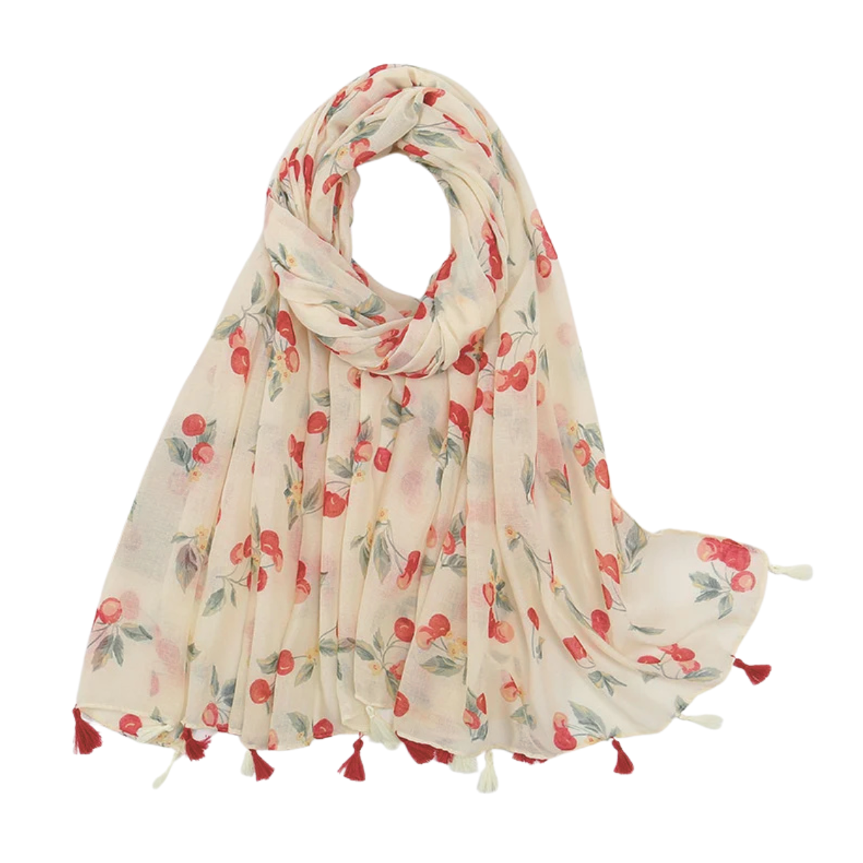 Floral Shawl with Tassels