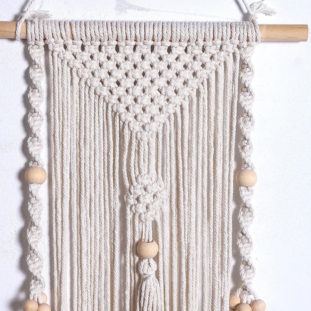 Hand-woven Wooden Bead V-shaped Tapestry Bohemian Style Wall Hangings