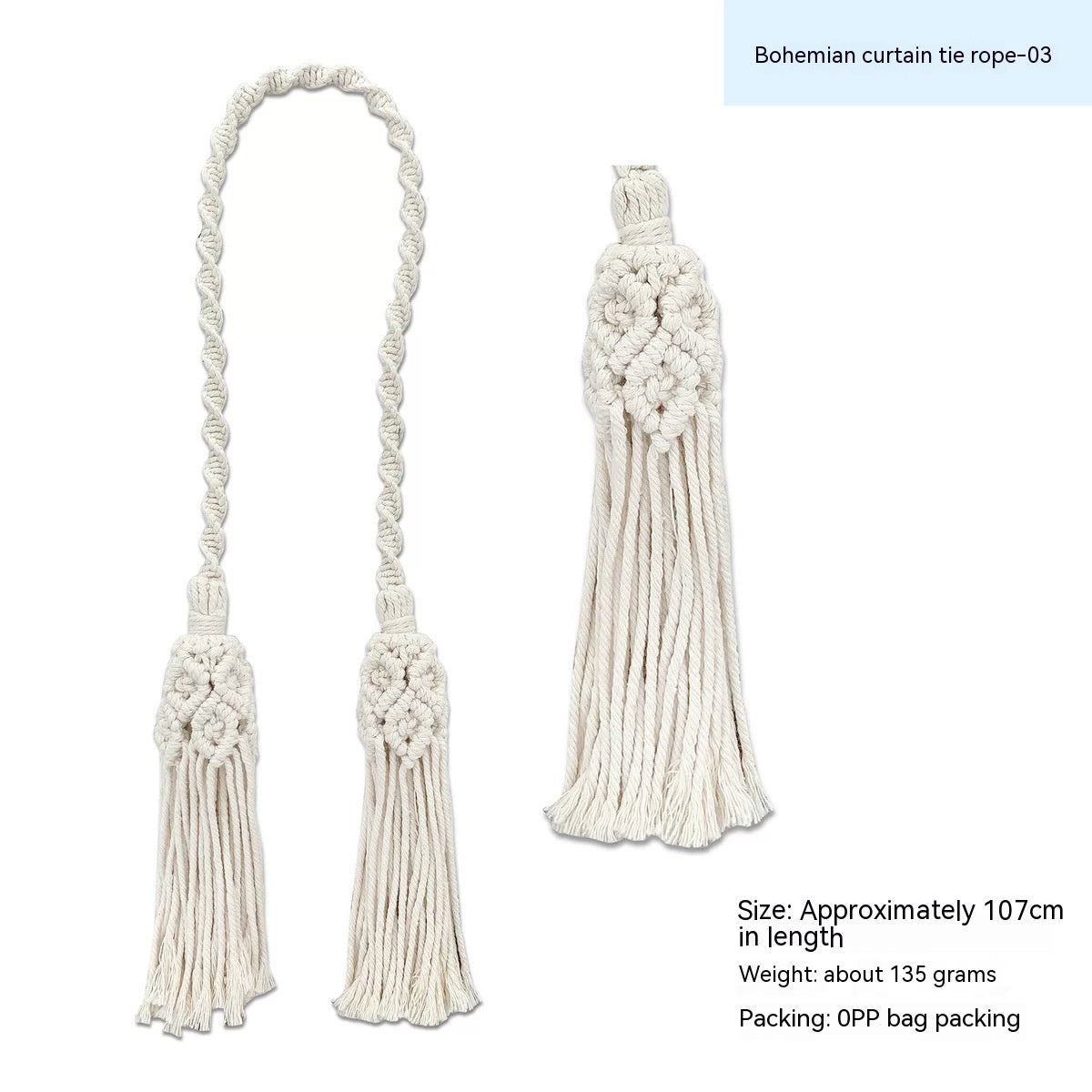 Decorative Bohemian Curtain Rope Tied Bandage