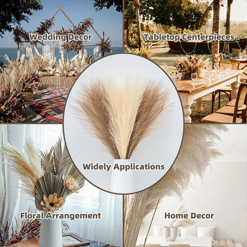 55CM 5/10/20PCS Fluffy Pampas Grass Boho Decor Flower Faux